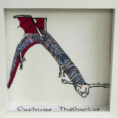 A flying penis dragon with wings