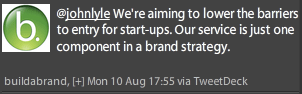 Buildabrand - reply via Tweetdeck