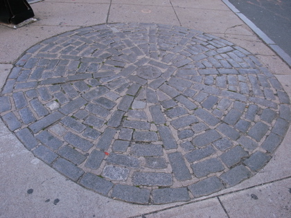 The stone circle to mark the site of the Boston Massacre in 1770