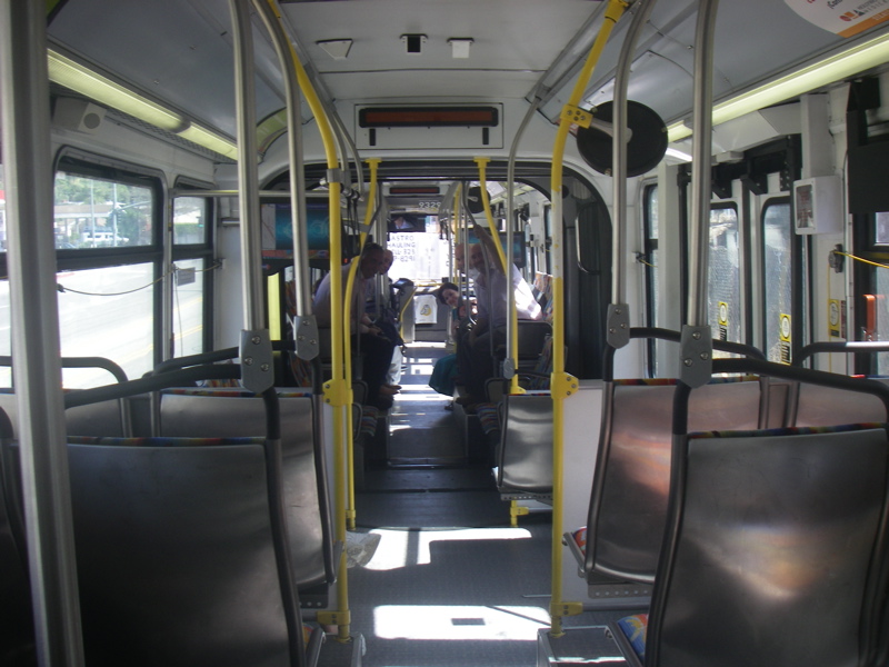 The 761 bendy bus from the Getty Center to Wilshire Boulevard