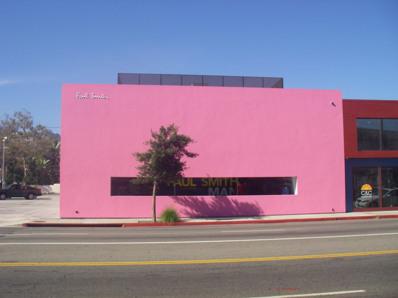 The big pink Paul Smith building on Melrose Avenue