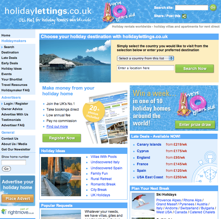 Holiday Lettings, which is now part of Rightmove