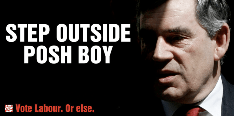 New Labour poster for Gordon Brown - Step outside posh boy