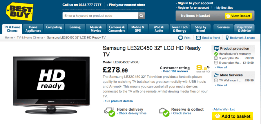 Blogger Power - the newly reduced Samsung LE32C450 32" LCD HD Ready TV