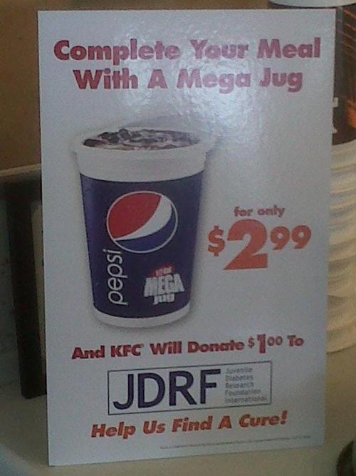 The KFC Half Gallon Fizzy Drink - the more you drink the more kids you kill/save