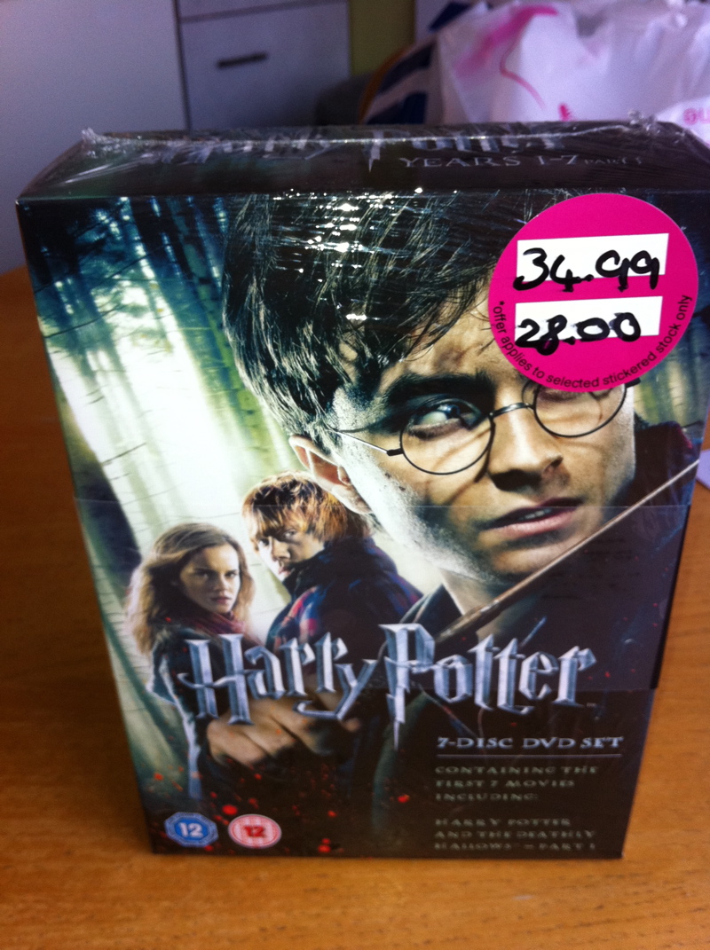Harry Potter seven disc box-set for £28 from HMV