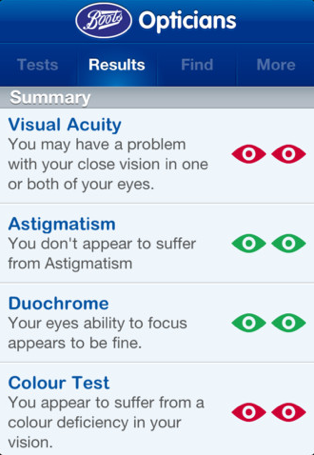 Boots Opticians - Simple eye test app