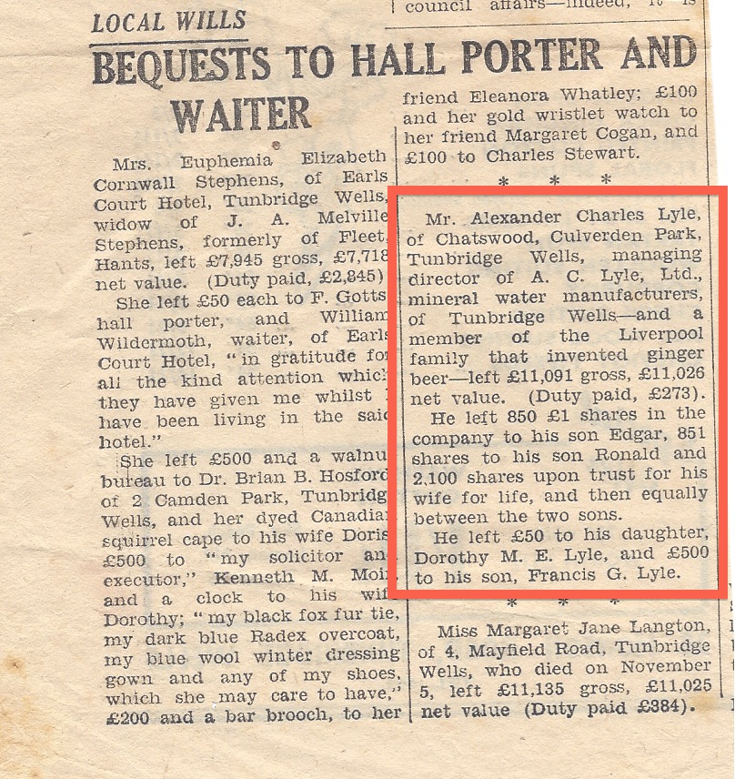 AC Lyle - The inventor of Ginger Beer