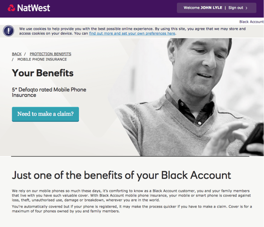 With Natwest as a Black Account customer, you and your family members that live with you have such valuable cover