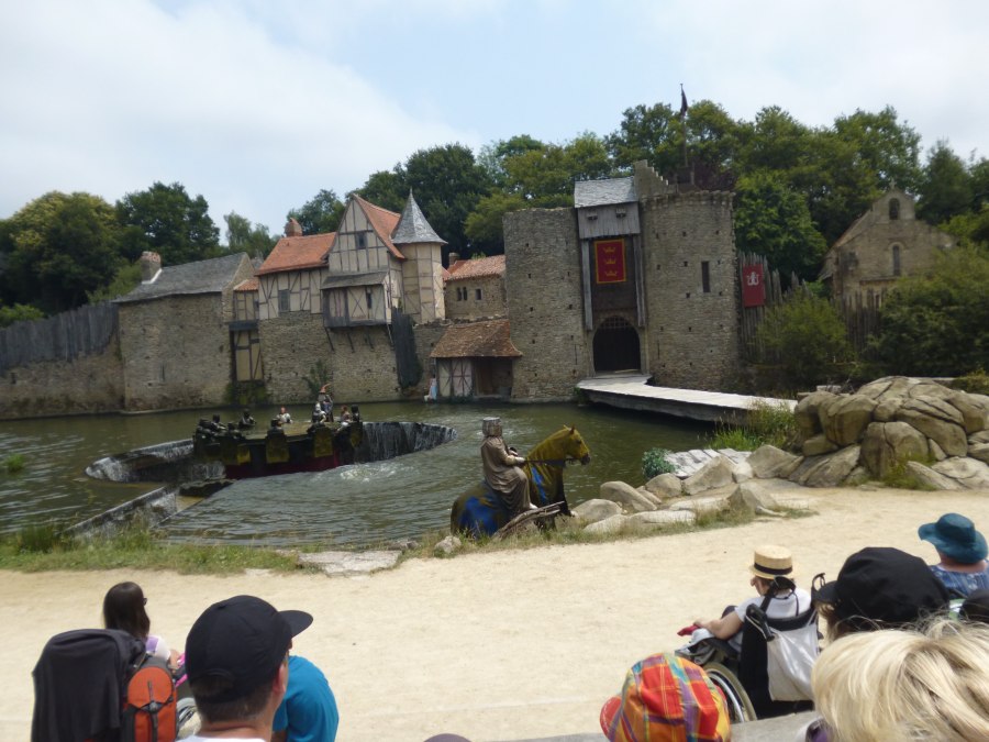Before a horse emerges from under the water which is unusual at Puy du Fou