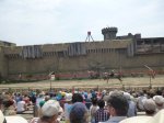 The horsemen jump on and off at full speed as they fly by at Puy du Fou
