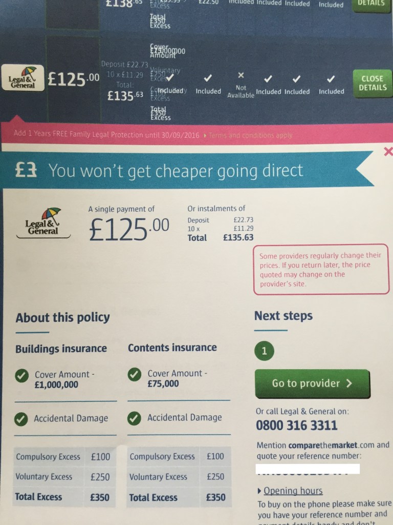 Legal and General comparative quote